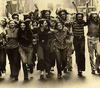 Gays protesting in the 70s.