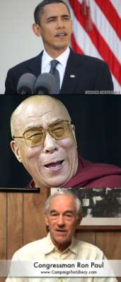 Barack Obama, Dalai Lama, Ron Paul