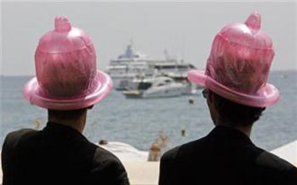 Condom hats