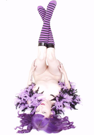 Purple haired gothic slut.
