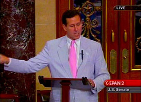 Santorum wears pink.