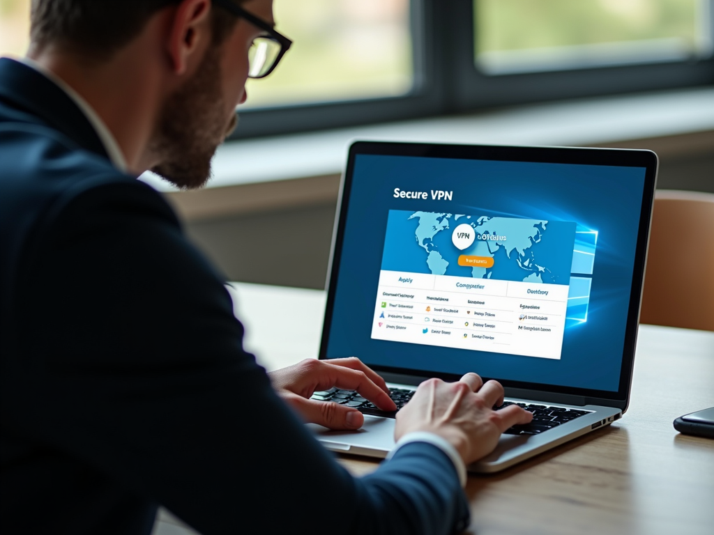 Person using VPN for online privacy