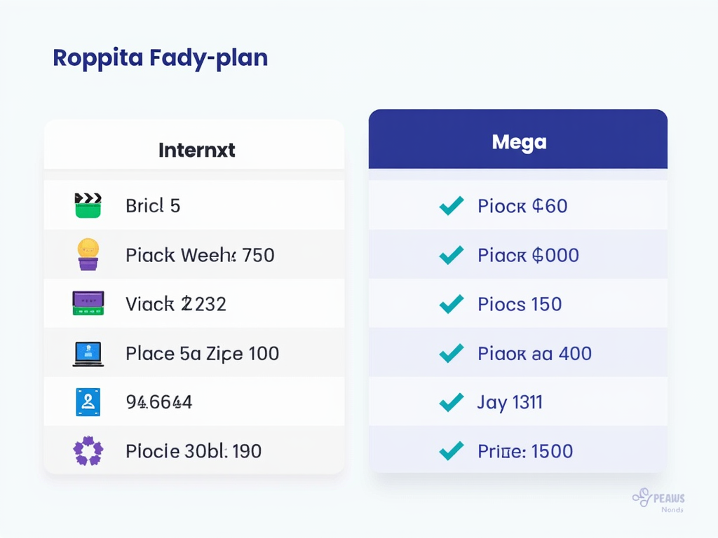 Pricing comparison chart for Internxt and Mega