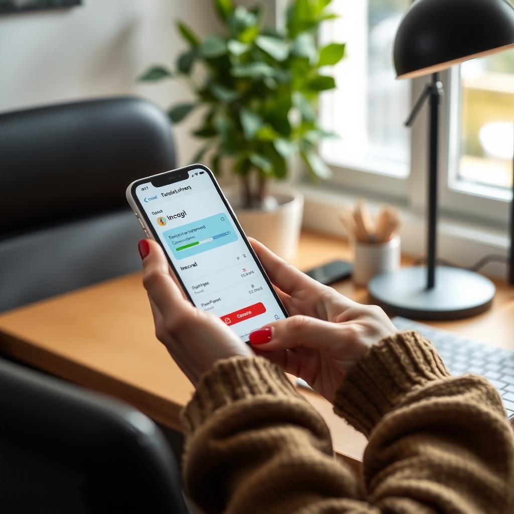 Person using smartphone to check Incogni data removal dashboard