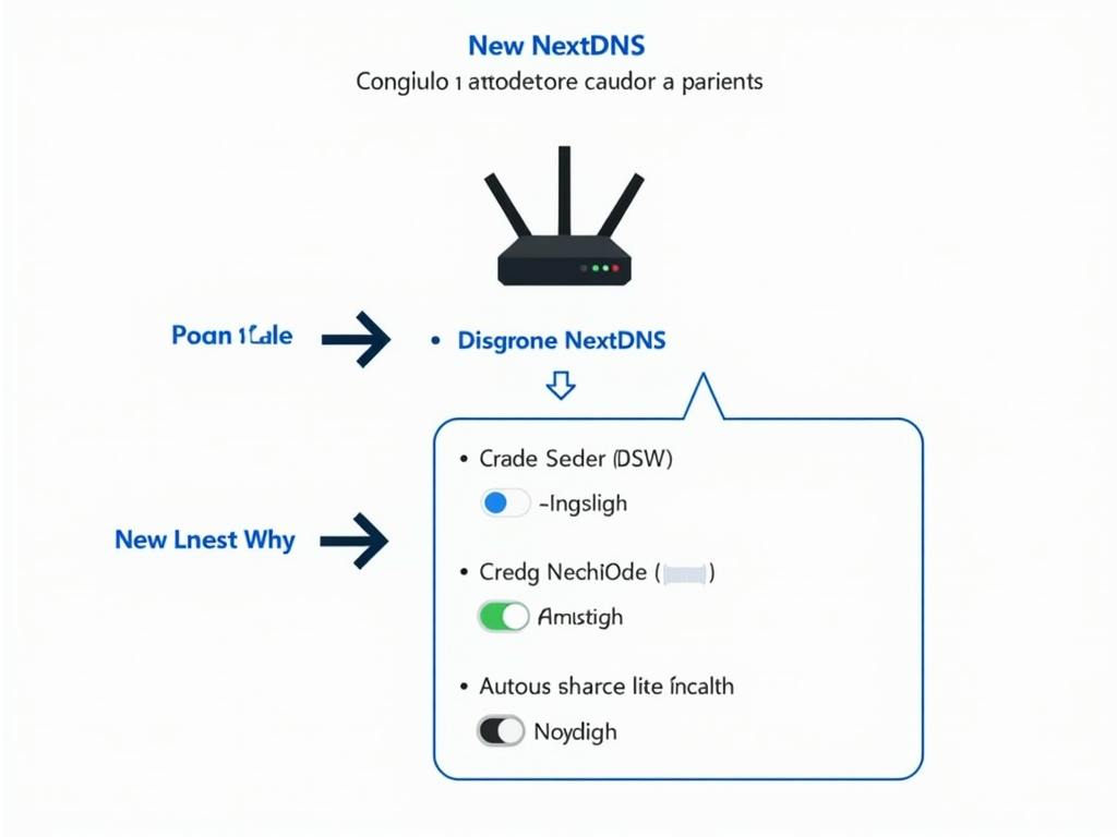 Infographic of NextDNS setup on a router