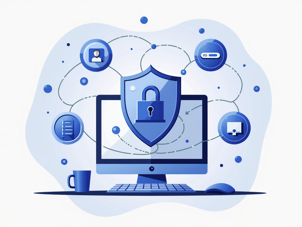 Shield protecting a creative workspace with privacy tools