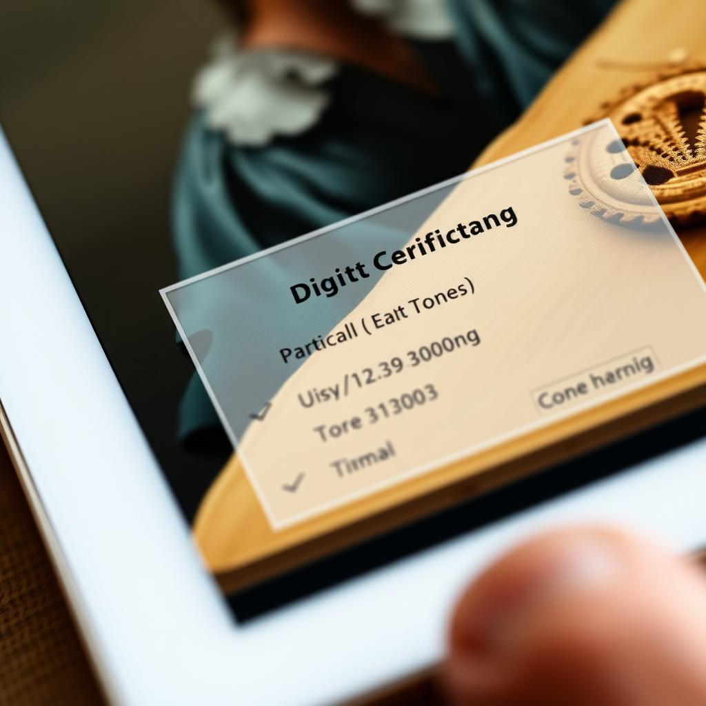 Digital blockchain certificate for artwork authentication.