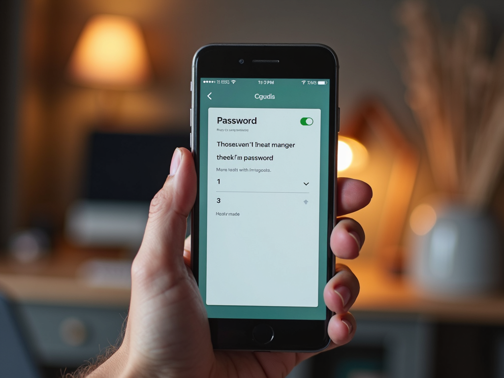 Smartphone displaying a password manager notification