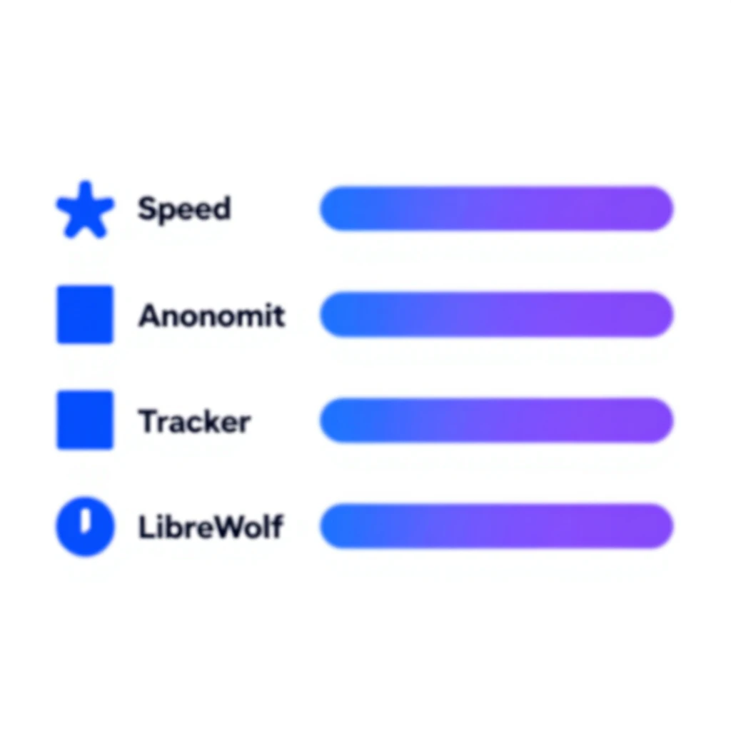 Infographic comparing privacy features of LibreWolf and Tor Browser