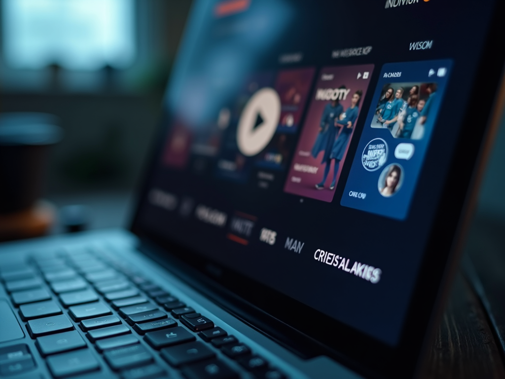 A laptop screen with a VPN and streaming service