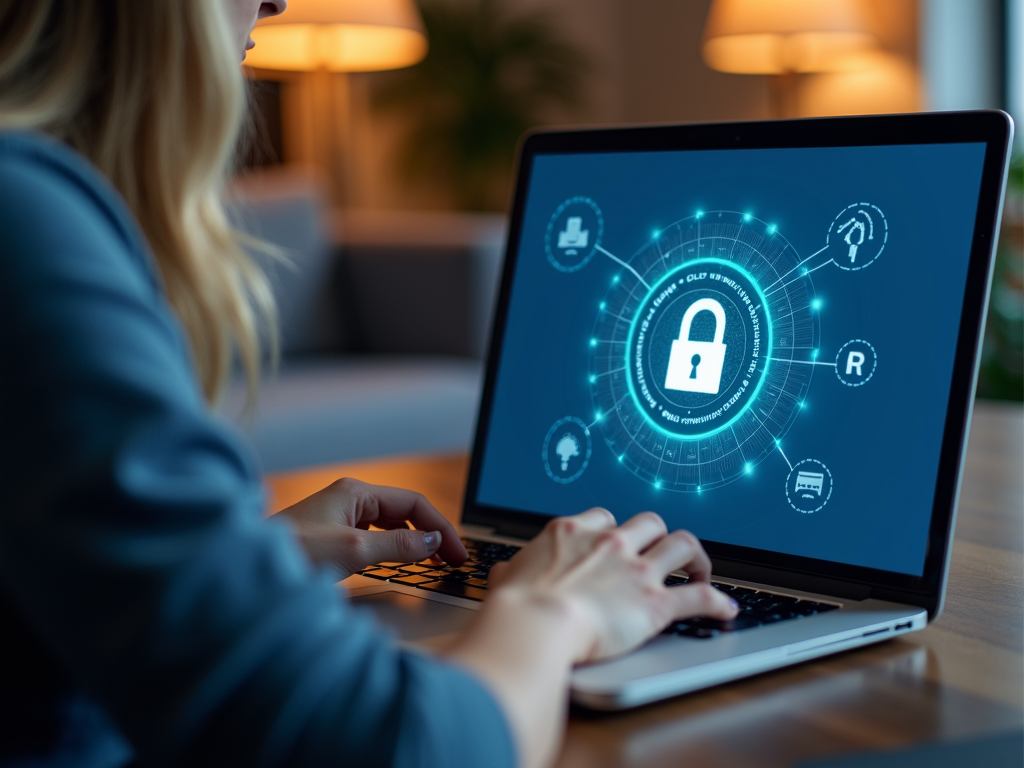 Person using a VPN on a laptop