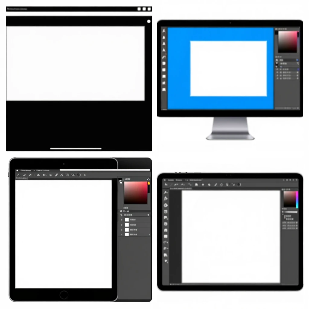 Comparison of interfaces for Procreate, Photoshop, and Clip Studio Paint