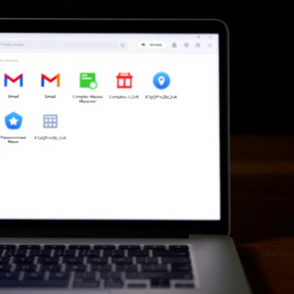 Interface of a password manager generating strong passwords for secure logins