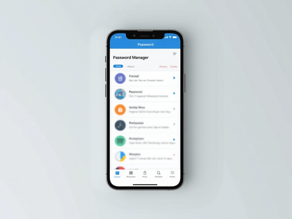 Mobile app interface of a password manager.