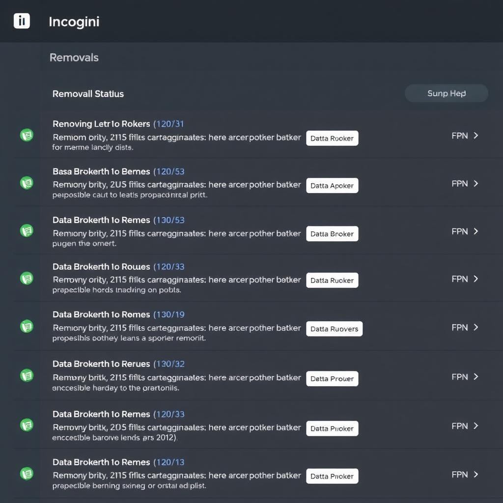 Incogni data removal progress