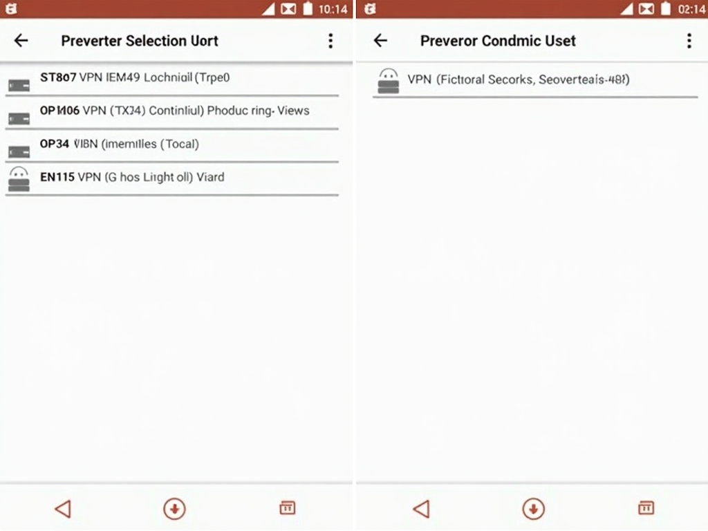IVPN app on Android displaying server selection for VPN configuration