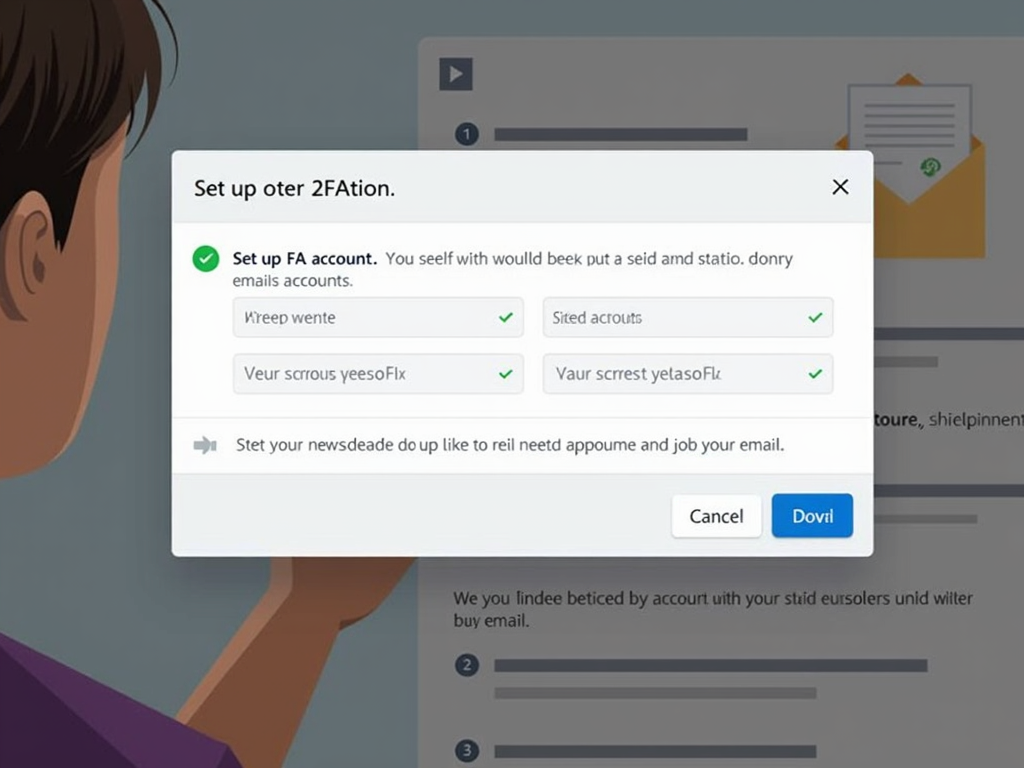 A person enabling two-factor authentication on their email account.