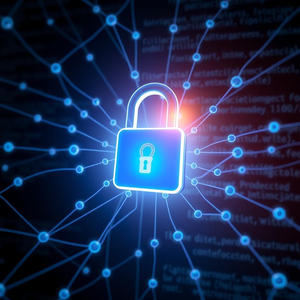 Digital lock with encrypted data network in a futuristic interface