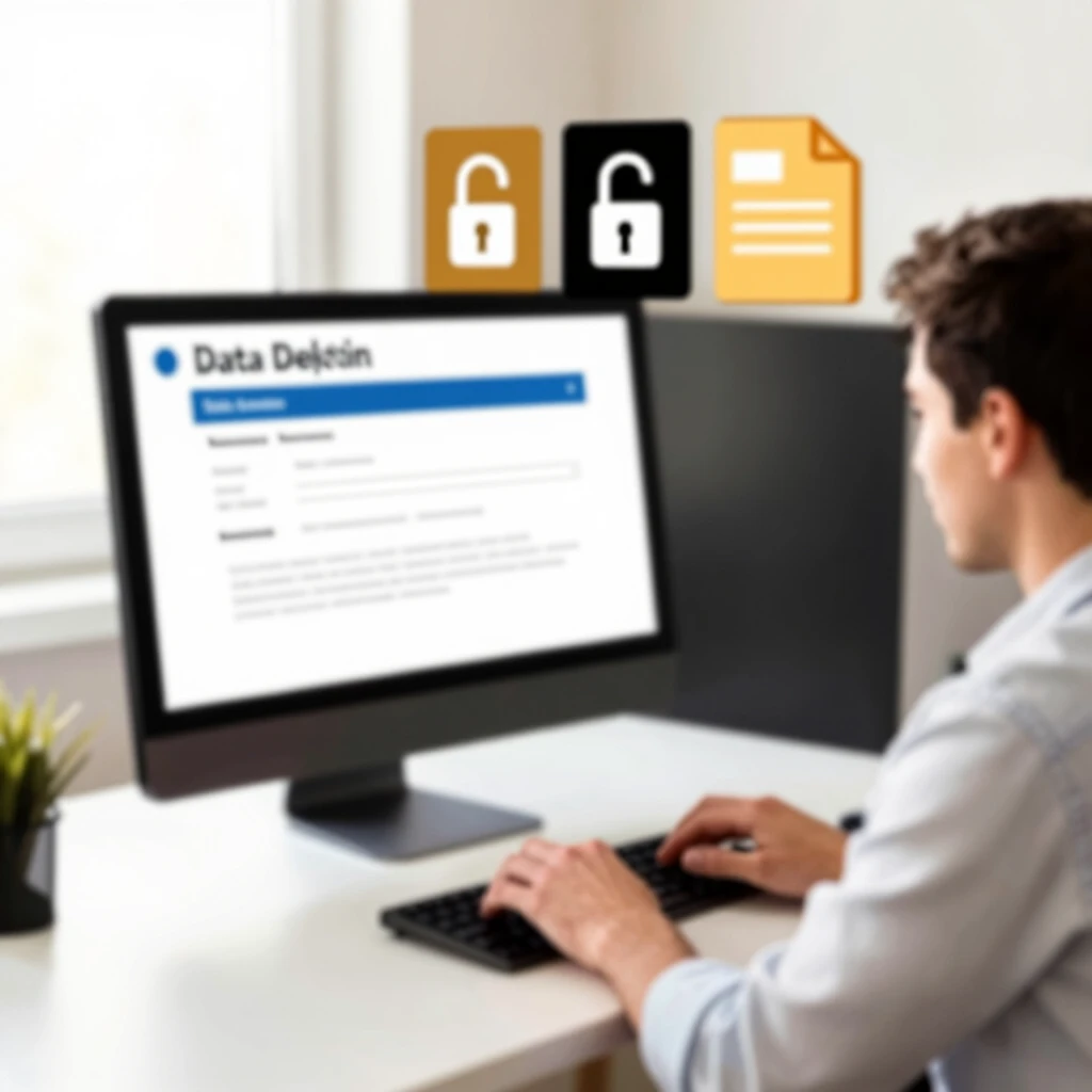 Person submitting a data deletion request online