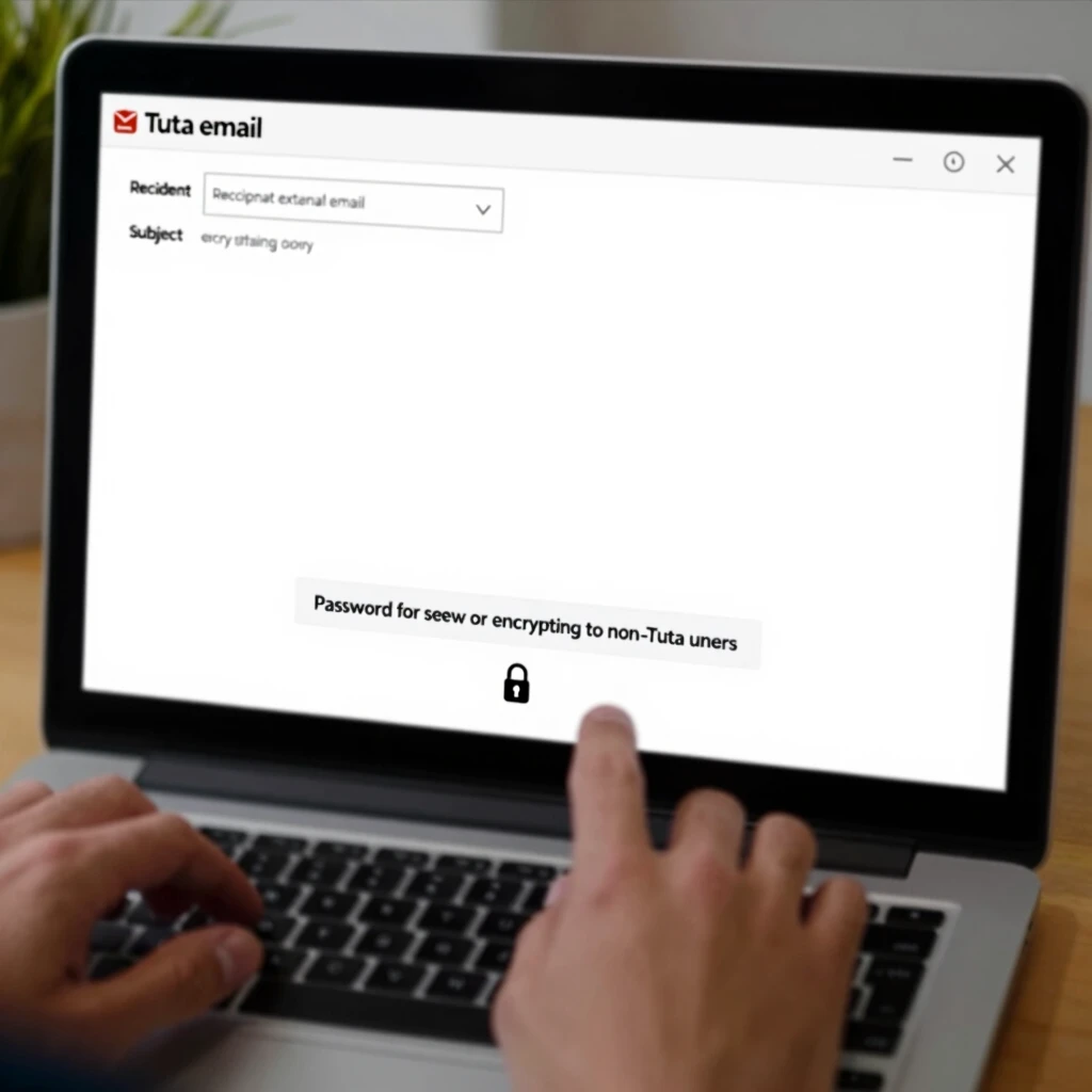 Composing a password-protected encrypted email in Tuta to an external recipient