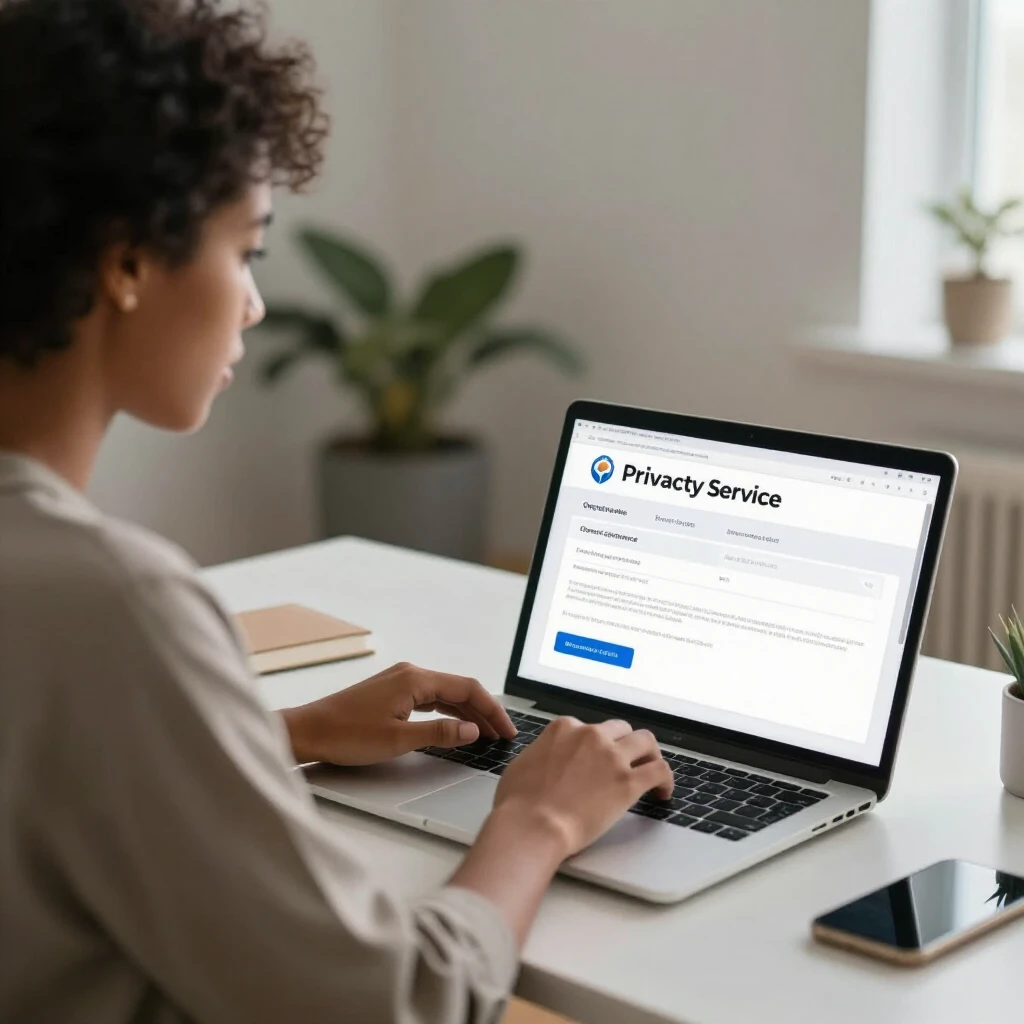 Person setting up an online privacy tool on their computer