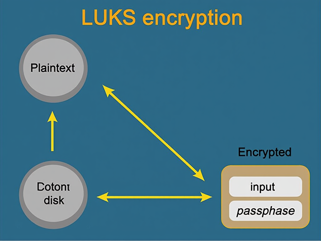 LUKS encryption process diagram