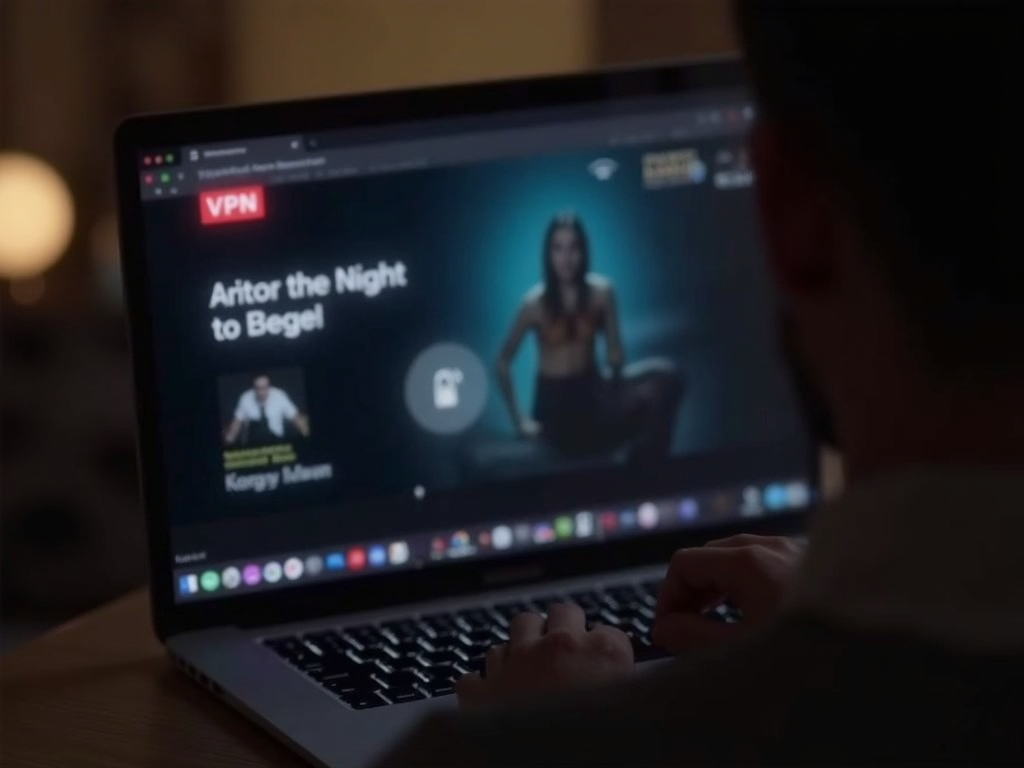 User streaming a movie with a VPN app running.
