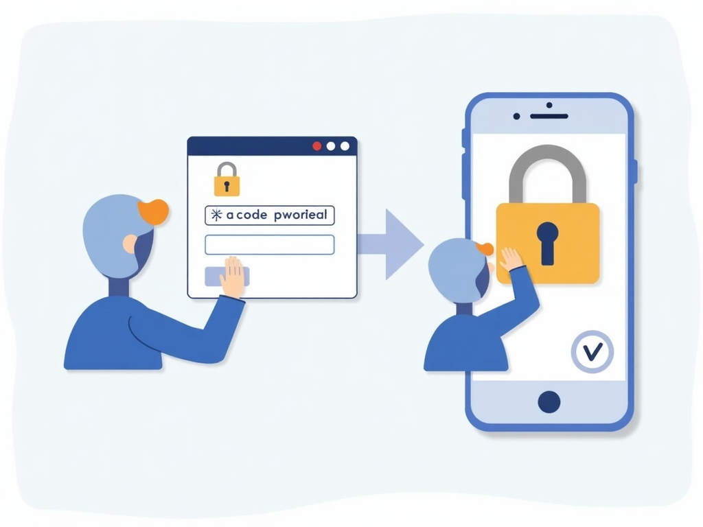 Person using 2FA on smartphone