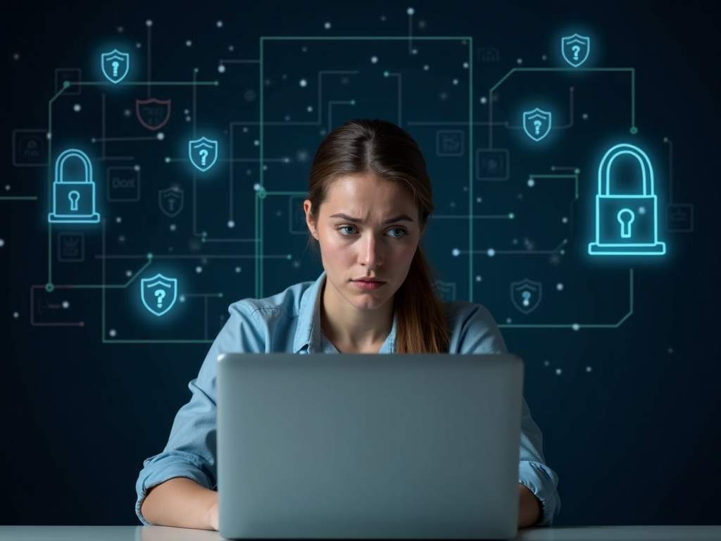 A person concerned about online privacy