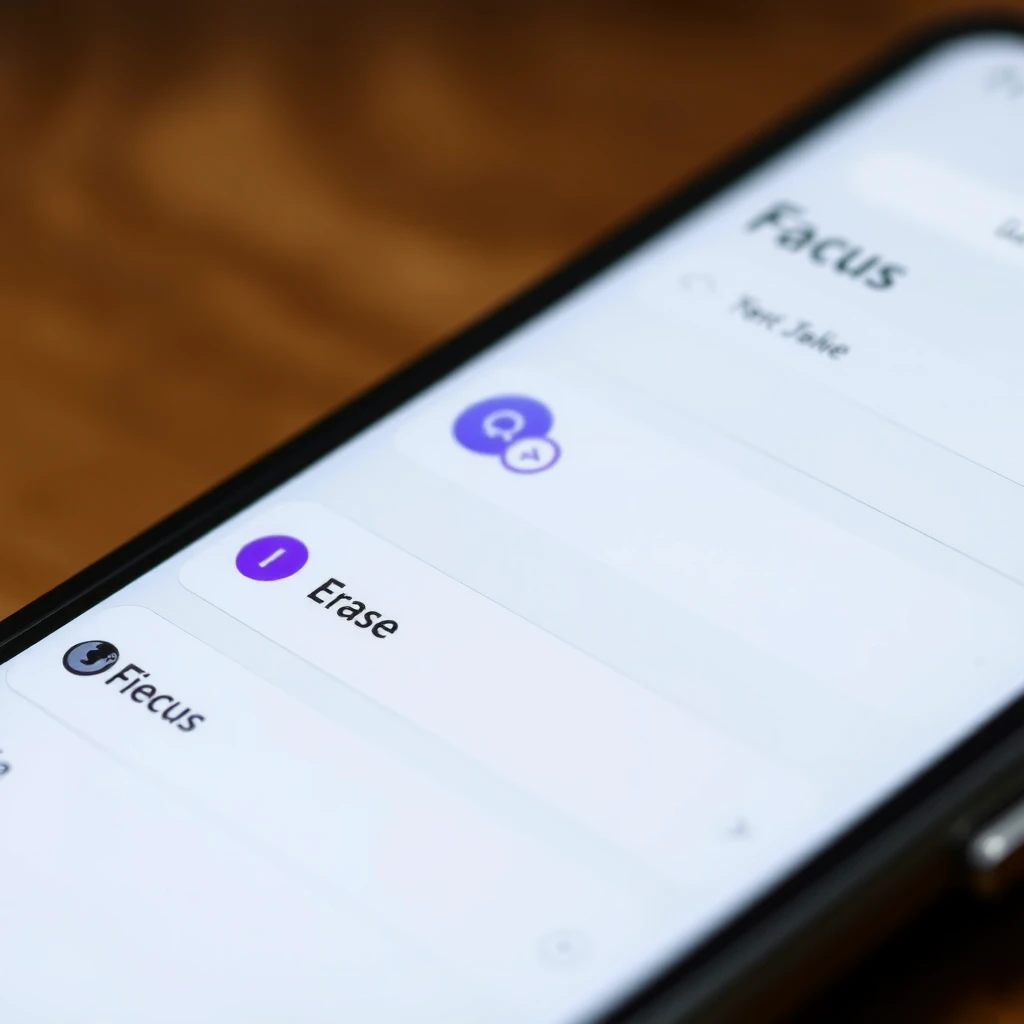 Firefox Focus app interface with Erase button and privacy settings