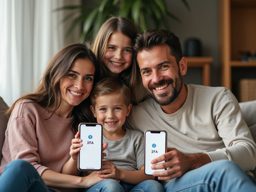 Family setting up 2FA together