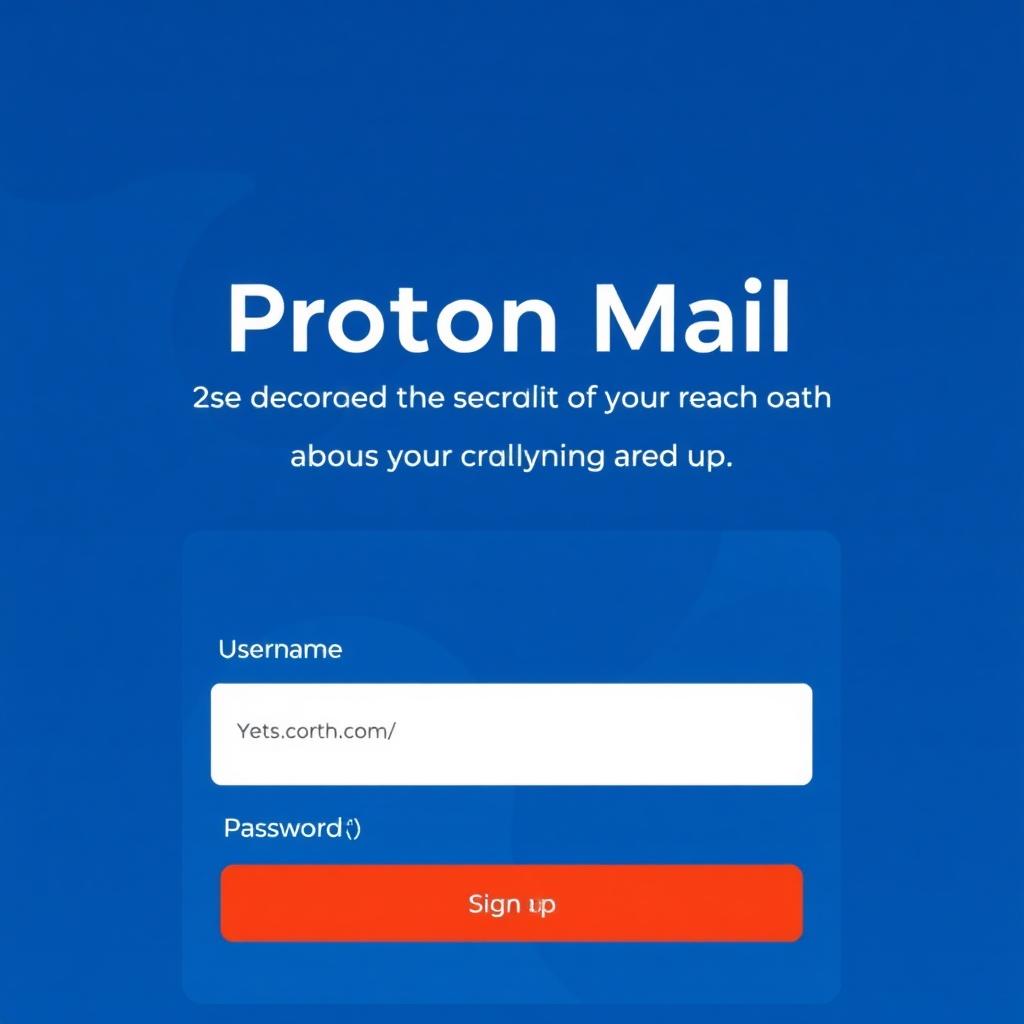 Proton Mail's sign-up page, where users can create a new account.