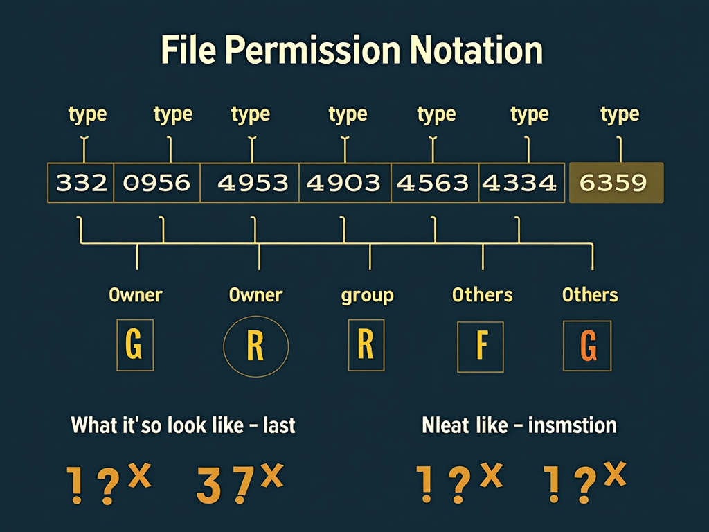 Diagram explaining Linux file permission notation