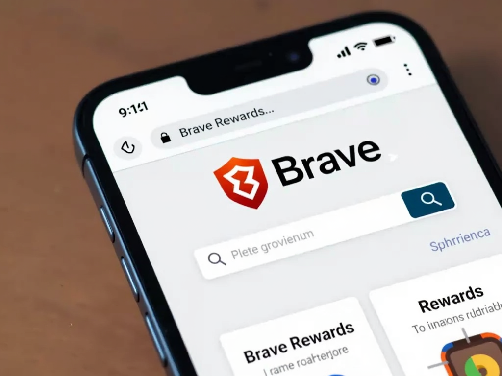 Brave browser homepage on mobile