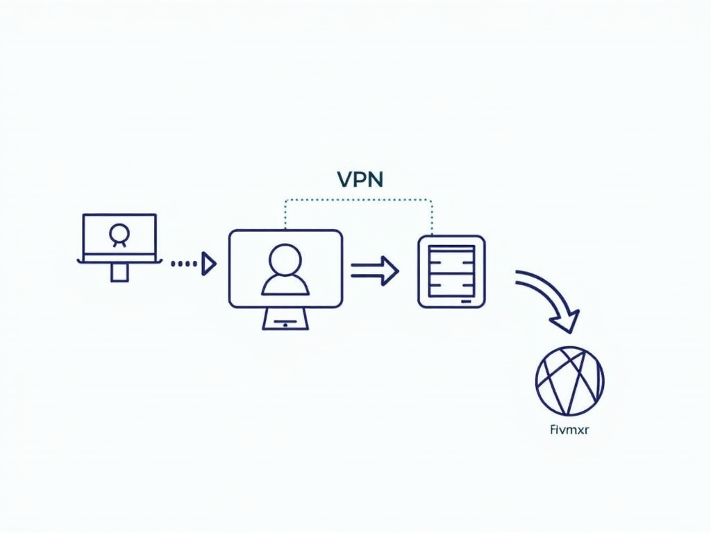 Diagram showing VPN connection process