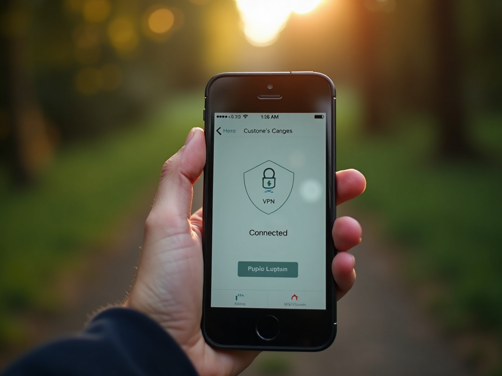 Person using VPN app on smartphone