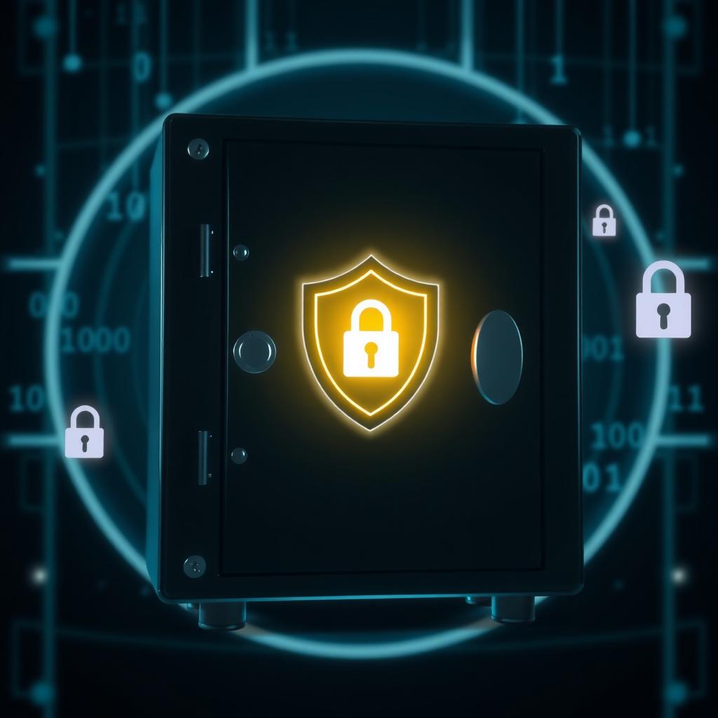 Digital vault with Incogni logo symbolizing online privacy protection
