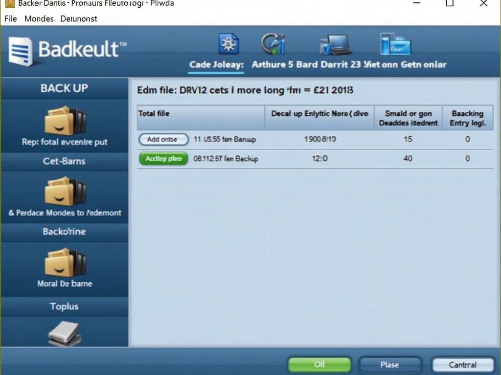 Backup software interface showing a backup in progress