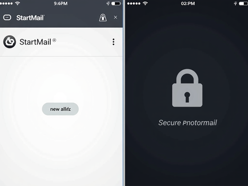 Side-by-side view of StartMail and ProtonMail inboxes.
