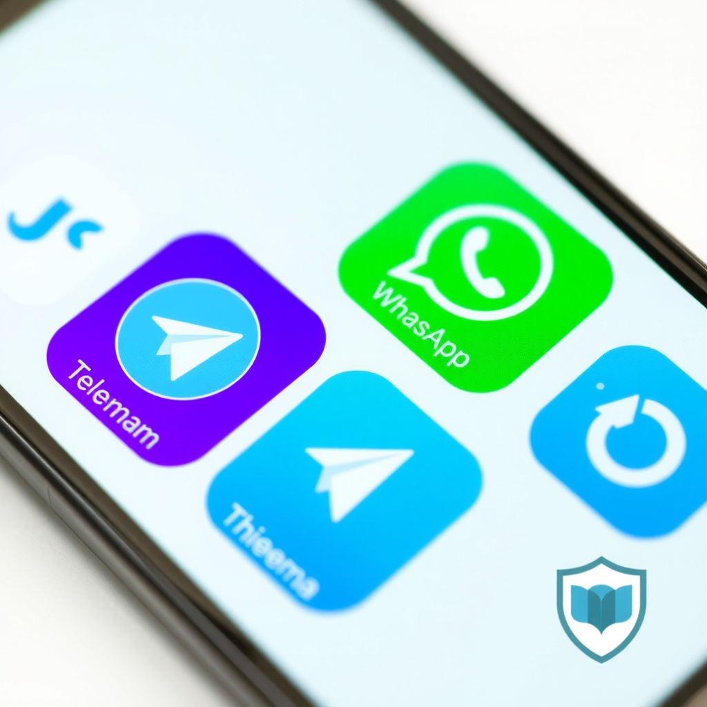 Icons of top encrypted messaging apps for comparison