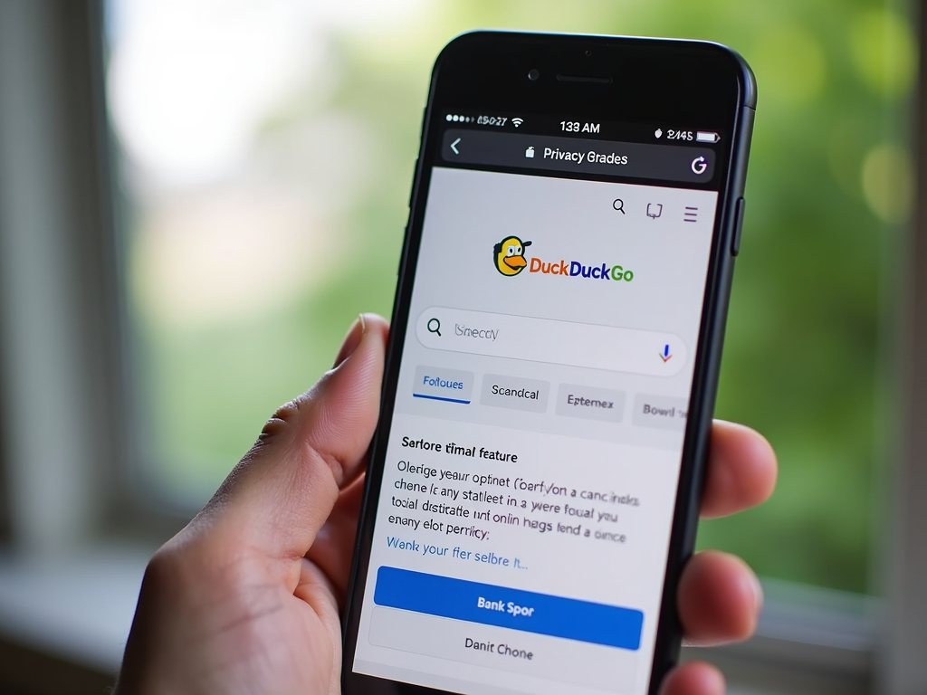DuckDuckGo mobile app on smartphone