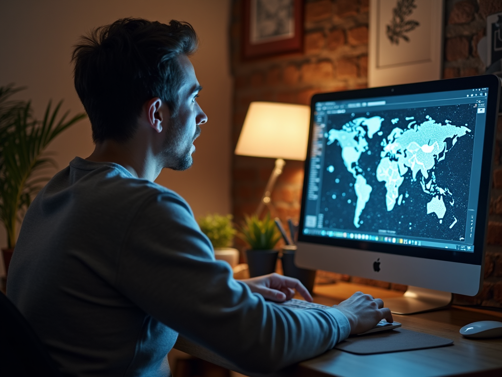 A person discovering their digital footprint on a computer screen.
