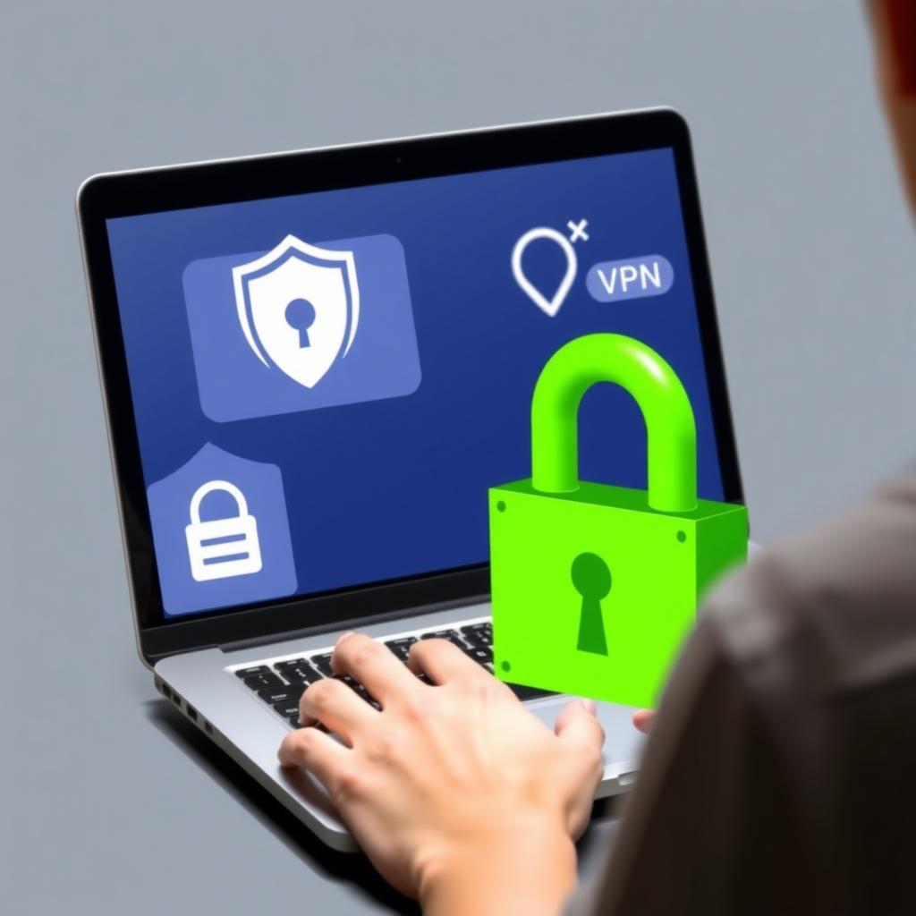 Laptop screen showing multiple privacy tools in use, emphasizing comprehensive online security.