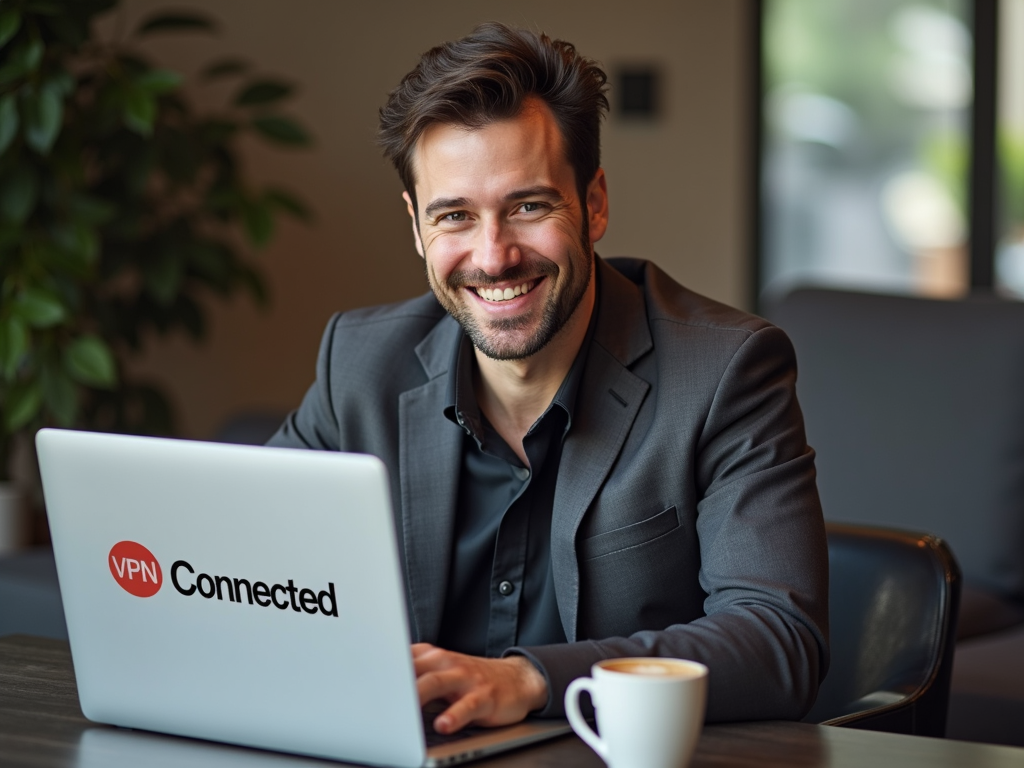 Person happy with VPN connection