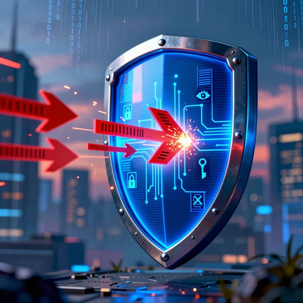 Digital shield blocking AI privacy threats