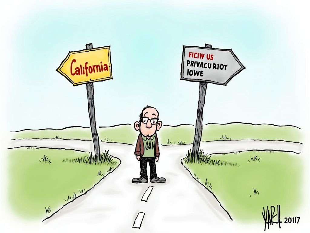 Person at crossroads of state privacy laws
