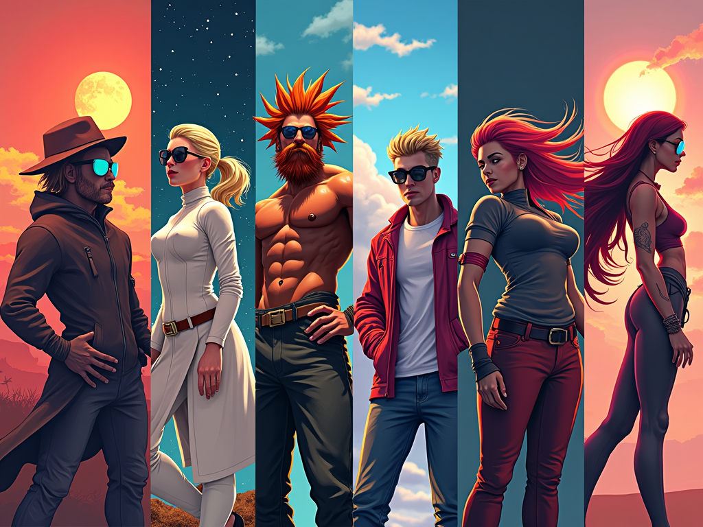 Diverse digital art pieces on social media