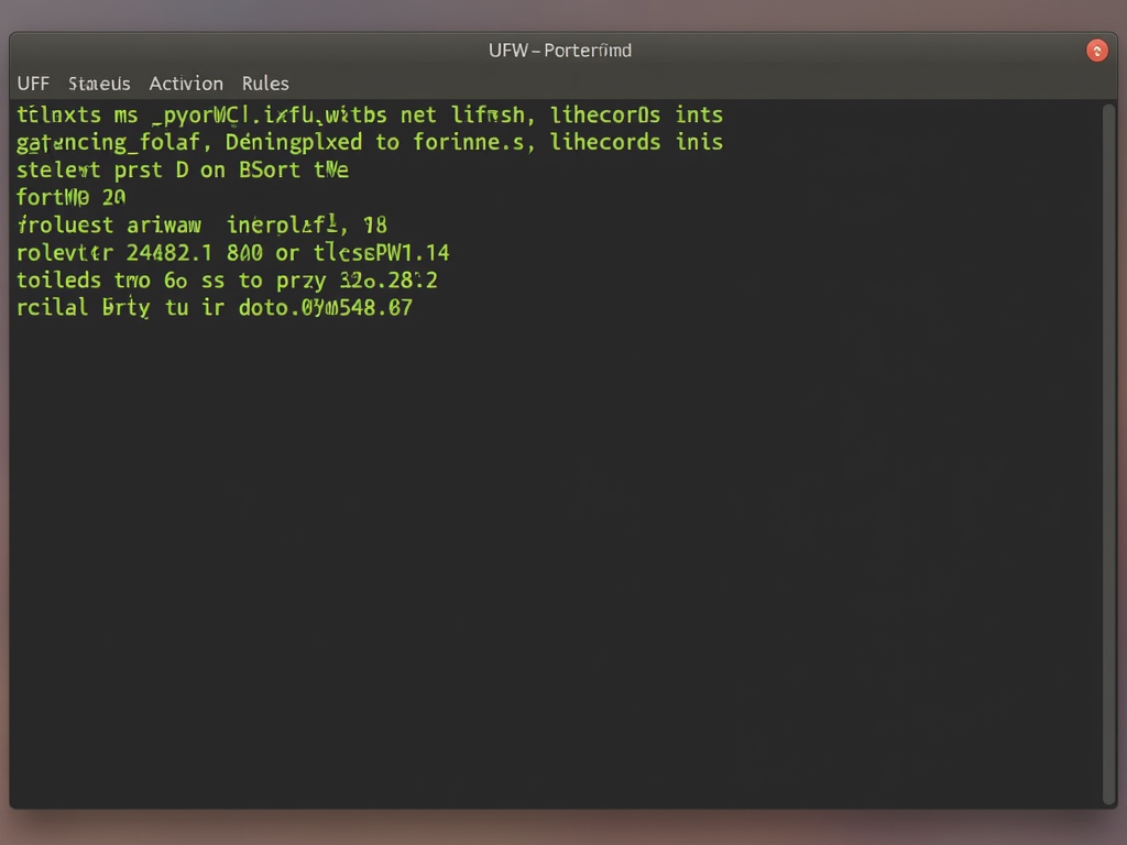 UFW firewall status in terminal