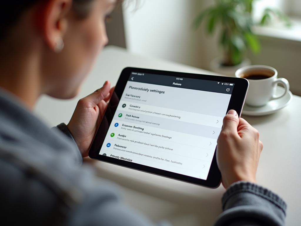 Adjusting privacy settings on a tablet