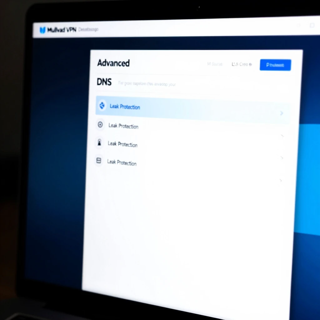 Mullvad VPN app interface showing DNS and privacy settings
